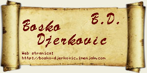 Boško Đerković vizit kartica